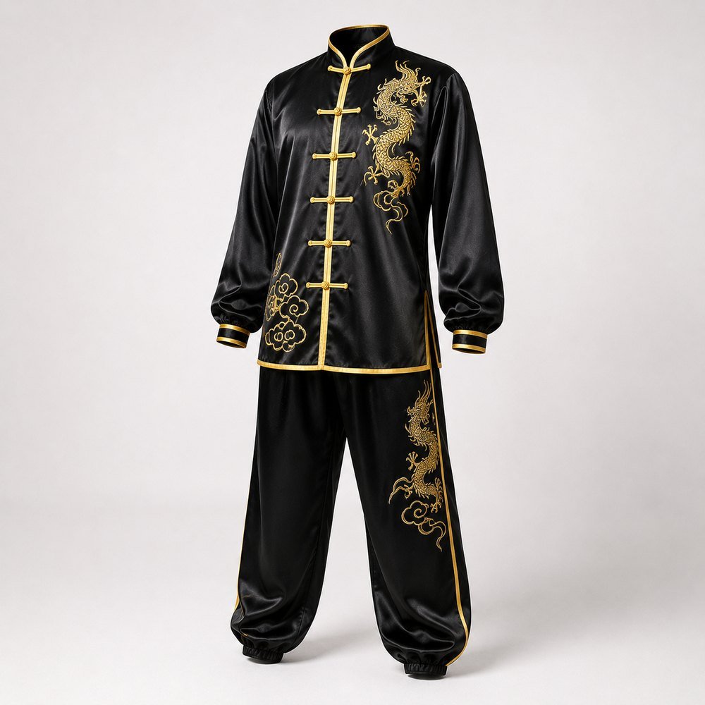 Uniforme de Demonstração Choy Li Fut (Preto/Dourado)
